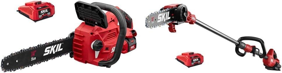 SKIL PWR CORE 40 Brushless 40V Chainsaw & Pole Saw Kit with Battery and Charger