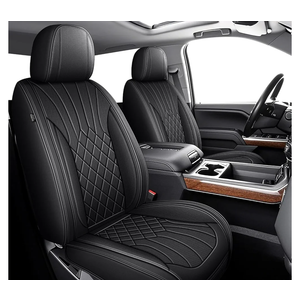 Seat Covers Fit for 2019-2024 2025 Chevrolet Chevy Silverado GMC Sierra 1500 2500HD 3500HD Trail Boss Z71 Crew Double Extended Cab Custom Truck Seat Covers (#099 Black, Full Set 2019-2025