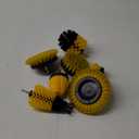 ETOUPA 7 Pcs Drill Brush Attachment Set, Power Cleaning Scrub Brush Kit with Extend Long Attachment, All Purpose Drill Scrub Brushes for Car, Grout, Floor, Tub, Bathroom and Kitchen (Yellow)