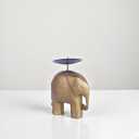 Gold Elephant Candle Holder Set of 3 Decorative Taper & Small Pillar Candlestick Holders for Dining Table, Living Room & Home Decor