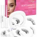 Upgrade Natural Look Soft Magnetic Eyelashes with Applicator and Lash Fixer Reusable Magnetic Eyelashes Kit, No Glue Needed Soft Magnet Lashes, Easy To Wear and Remove by EMEDA(Natural)