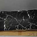 10pcs 23.6"x11.8" Marble Peel and Stick Waterproof Wall Panels (19.4 Sq. Ft. Coverage) - Heat-Resistant Backsplash Tile, PVC Wall Panels for Kitchen, Bathrooms, Living Rooms, Bedrooms,Black (Black Marble Tiles)