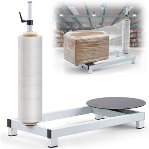 Threlaco Manual Stretch Film Wrapping Machine Heavy Duty Stretch Wrap Machine Dispenser Table Pallet Box Shrink for 12-20in Film Warehouse Factory Express Station Logistics Center Supermarket