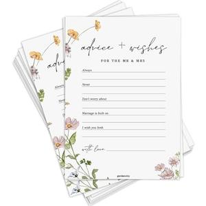 GardenCity Advice and Wishes for The Mr and Mrs, Bridal Shower Games for 50 Guests, Wildflower