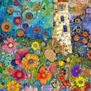 Cross & Glory  1000 Piece Jigsaw Puzzle for Adults |Lighthouse of Dreams | Whimsical Lighthouse Garden Puzzle | Colorful Gustav Klimt Inspired Artwork | 20x27 Inches | Flower Puzzle