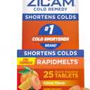 Zicam Zinc Cold Remedy RapidMelts,Citrus Flavor, Homeopathic, Pre-Cold Medicine, Shortens Cold Duration, 25 Count