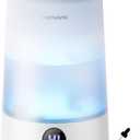 Homvana 3.6L Cool Mist Humidifiers for Bedroom, Large Room, Home, Whole House, Office, Living Room, 34H Top Fill Easy to Clean, Humidifier for Baby, Nursery, Infants, Kids, Toddlers, BPA-Free (White)