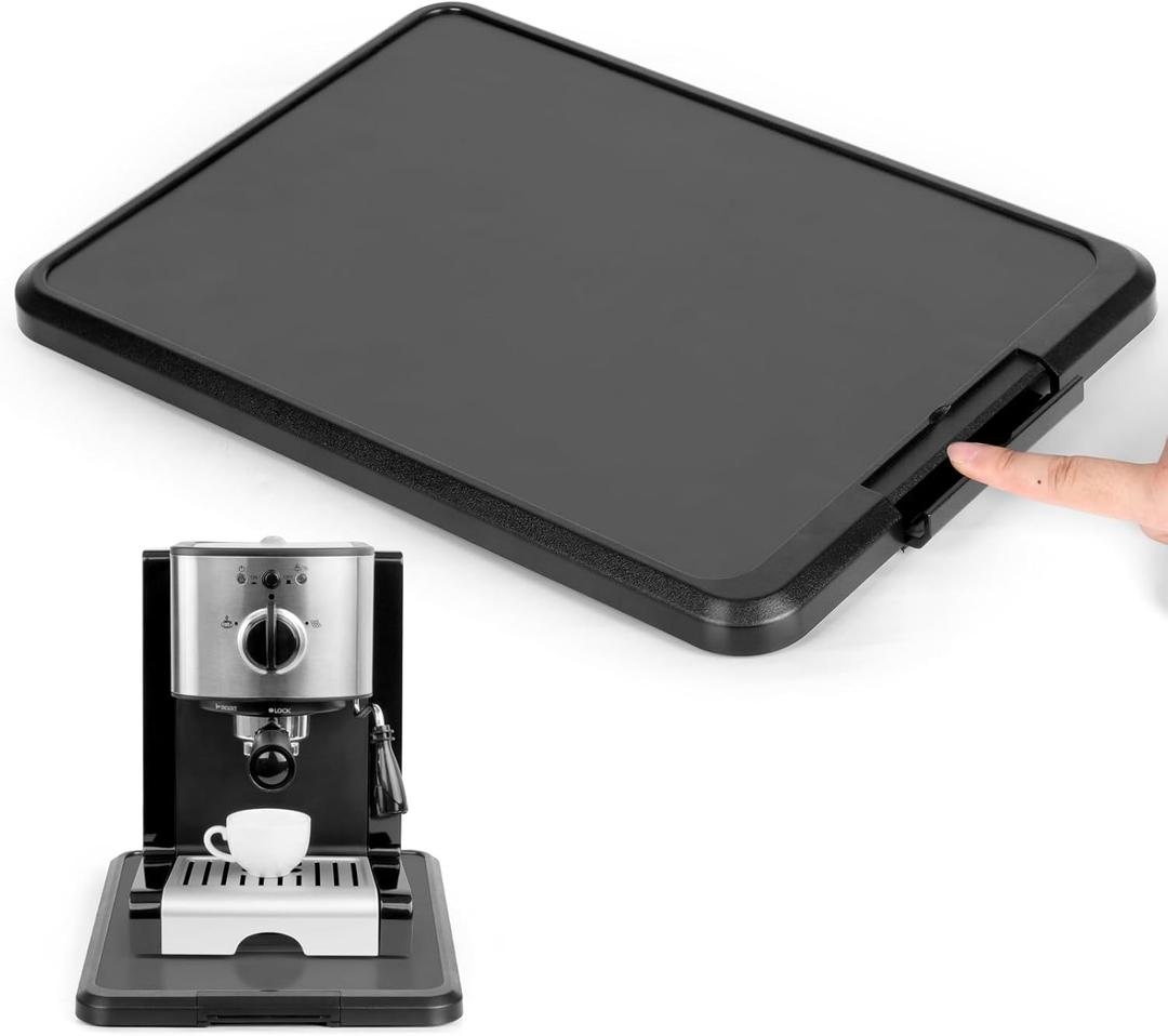 Appliance Sliding Tray, Kitchen Coffee Maker Sliding Caddy with Rolling Wheels for Countertop Coffee Maker Kitchen Aid Mixer Blenders and Air Fryer(16.1"W x11.8"D)