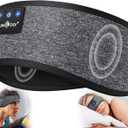 MUSICOZY Bluetooth 5.4 Sleep Headphones Sports Headband Headphones, Wireless Earphones Music Sleep Earbuds for Side Sleepers Sleeping Eye Mask for Women Men Workout Running Cool Unique Gifts (Star Grey)