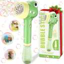 Bubble Machine for Kids | Outdoor Toys for Toddlers Age 3-5 | Perfect as a Gift for Party Favors Birthdays Valentine Halloween and Christmas | Battery Operated Bubble Wand for Easy Outdoor Use (Green)