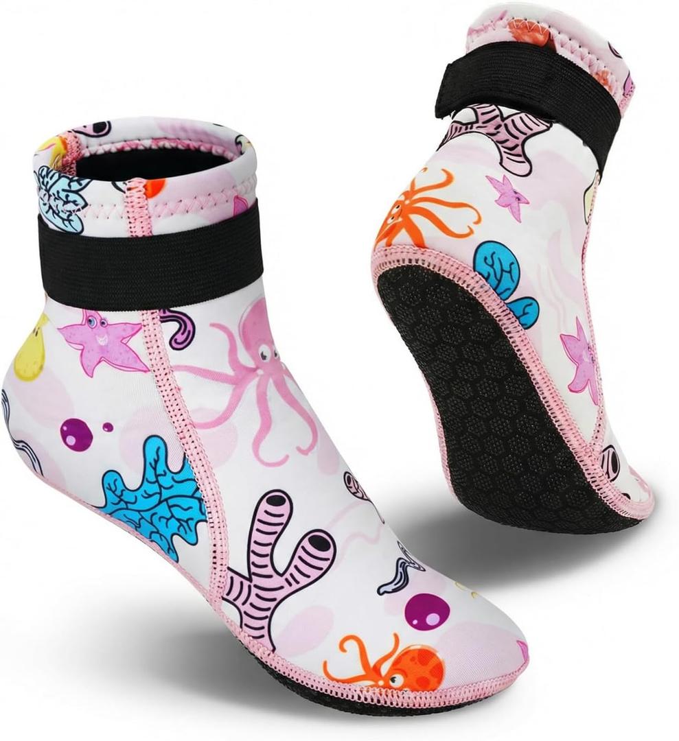 Kids Neoprene Socks 3mm Water Socks Keep Warm Sand Socks Anti-Slip Wetsuit Socks Water Sport Swimming Surfing, 2.5-3.5 Big Kid