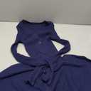 Women's Button Down Peplum Cardigan V Neck Long Sleeve Ribbed Knit Fall Tops, Large, Navy Blue