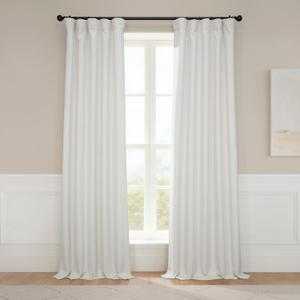 HPD Half Price Drapes - Faux Linen Curtains for Living Room (1 Panel) - 50W X 96L - Textured Room Darkening Curtains for Bedroom 96 Inches Long - Drapes for Home Decor, Birch Taupe