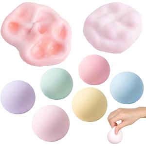 6 Pack Sand Squishy Stress Balls, Crunchy Moldable Vacuum Squishy Toys, Sand Filled Squishy Fidget Balls, Hard & Soft Squishy Sand Stress Relief Balls for Kids & Adults, Sensory Bead Squishy Gifts