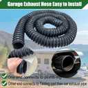 3" ID x 11' Length Heavy-Duty Car Exhaust Hose with Two Hose Clamps for Garage, EPDM Rubber Pipe for Automotive Exhaust Vent, 600°F Heat Resistant Spliceable Exhaust Tailpipe Hose for Auto Shop