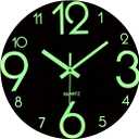 IMIKEYA Creative Luminous Wooden Round Wall Clock Silent Timepiece for Home Decor Unique Desktop Wall Mount Design No Battery Included