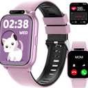 Kids Waterproof Smart Watch Girls with Fitness Tracker Sports Activity Pedometer Heartrate SpO2 Stress Monitor Flashlight APP HD Touch Screen Camera Games Music for 4-13 Year Old Girls Gifts for Kids (Pink)