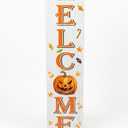 Halloween Porch Decorations Halloween Welcome Sign for Front Door Tall Halloween Outdoor Front Porch Decor for Halloween Porch Decor Fall Decor Halloween Decorations Indoor 8"x63"