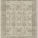 Washable 2x3 Entryway Rug, Boho Non-Slip Door Mat Vintage Distress Small Rugs for Kitchen Nursery Office Bedroom, 0.3" Neutral Oriental Throw Carpet with Cushioning Pad, Flaxen/Multi, B2