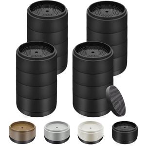 Furniture Risers Bed Risers Heavy Duty 4 inch, Round Adjustable Bed Lifts Riser for Desk Legs Table Couch Sofa Chair Refrigerator Washing Machine (4 Inch, Black, 4 Pack)
