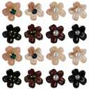 Pearl Flower Hairpin Mini Claw Clips for Girls Small Hair Accessories Wedding Bridal Hair Clips for Thin 16Pcs