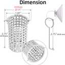 Shower Drain Strainer, Hair Catcher, Hair Basket, Debris Strainer for Shower Drains, Hair Trap, Hair Filter with Attachable Lifting Hook, Pack of 1 (for Shower Drain Only)