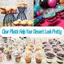 Szsrcywd 50 Pack 9 oz Clear Plastic Cups,Disposable Dessert Cups with No Hole Dome Lids,Crystal PET Party Cup for Parfait,Salad,Ice Cream,Cold Drink,Cupcake