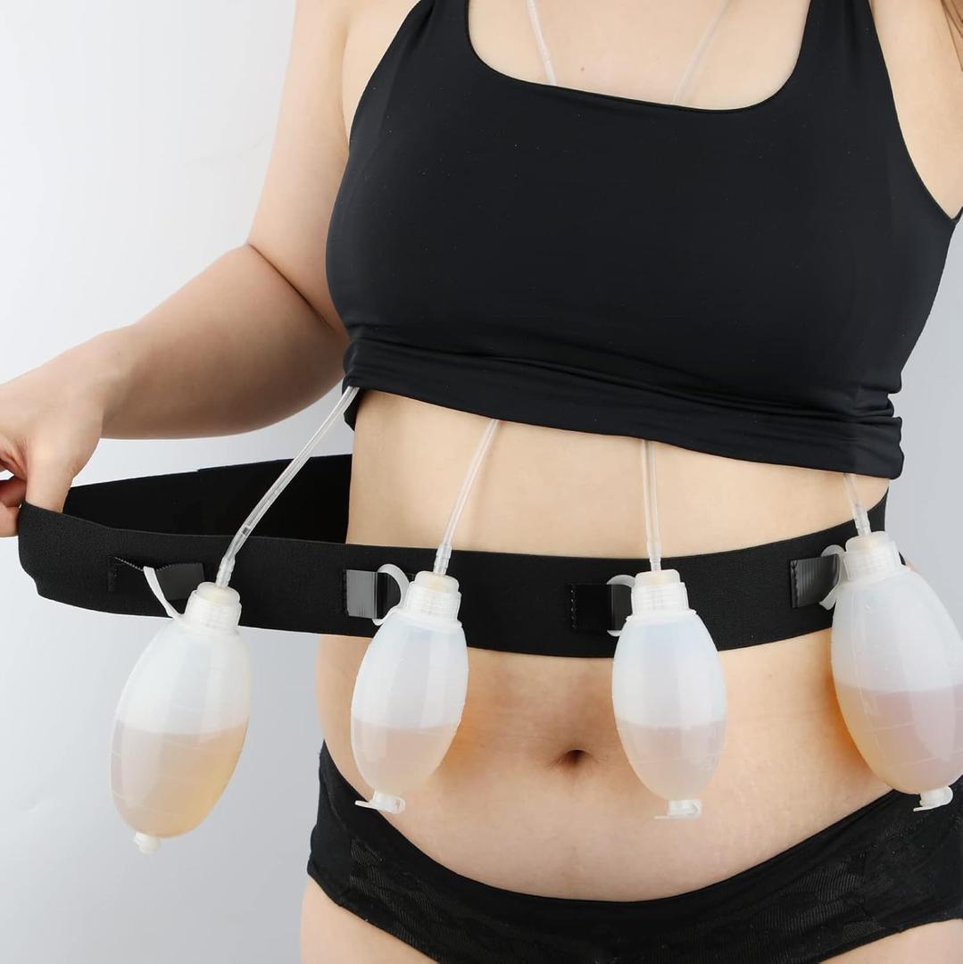 Drain Bulb Holder after Tummy Tuck Adjustable JP Drain Waist Belt for Mastectomy Breast Chest Augmentation Reconstruction Cancer Lumpectomy Surgery Abdominal Recovery Women Men Black, Medium