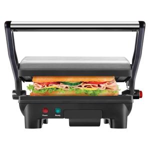 Chefman Electric Panini Press Grill, Compact 2-Slice Sandwich Maker, Non-Stick Coated Plates, Opens 180 Degrees, Dishwasher Safe, Removable Drip Tray, Stainless Steel/Black
