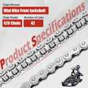 CT200U Front Jackshaft Chain 420 Chain 42 Links for Coleman CT200U CT200U-EX BT200X Baja Heat Warrior MB165 MB200 Hensim Mini Bike Parts with Chain Adjuster