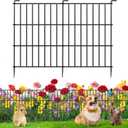 10 Panels Animal Barrier Fence - No Dig Rustproof Metal Garden Fence, 17in H x 10.8ft L, Decorative Outdoor Fence for Rabbits Dogs, Easy Install Fence for Flower Beds and Patios