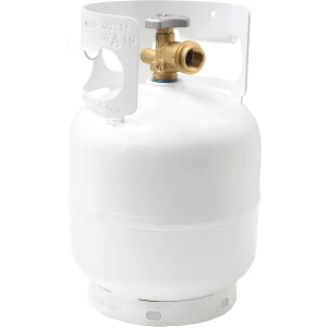 FLAME KING YSN5LB 5 Pound Propane Tank Cylinder, Great For Portable Grills, Fire Pits, Heaters And Overlanding, White