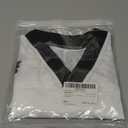 COZYEASE Men's Y2K Mesh V Neck Jersey Shirts Half Sleeve Striped Number Graphic Tees Sports Tops, Medium, White