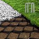 Gravel Grid 8.9x34 FT with 20Pcs Landscape Staples, 2'' Thick Geogrid Ground Grid 1900 lbs per Sq Ft Erosion Control Geo Grid for Driveway, Walkway, Horse Paddock, Patio, Parking Lot, Slope