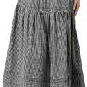 100% Cotton Women White Maxi Skirt Elastic Waist Peasant A Line Flowy Swing Lace Skirt Dress No Lining (M)