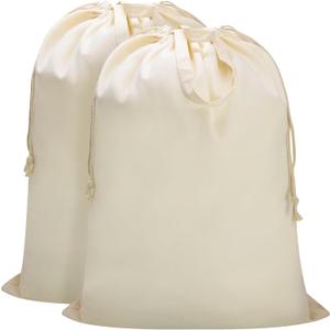 Canvas Laundry Bag 33"Wx 35"H, Thick Canvas Laundry Bag with Handles & Drawstring, Extra Large Heavy Duty Washable Basket Liner Hamper Liner Storage Sack (Beige XL, 2 Pack)