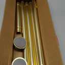 BRIOFOX Industrial Shower Curtain Rod - Rustproof Non-Slip 43-72 Inches Tension Curtain Rod for Window or Bathroom, Sunglow Gold