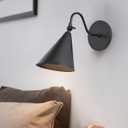 Modern Soft Black Wall Sconces with Movable Metal Shape, Goose Neck Style Metal Bedside Lamp Wall Light Fixture, Room Decor Picture Light, Bedroom Decor Reading Light, Wall lamp for Bathroom