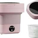 MacLehose Portable Washing Machineand Dryer Combo,10L, Mini Washing Machine, Portable WasherFoldable, For Baby Clothes, Underwear or Small Items, Camping&Travel LaundryApartments, Dormpink