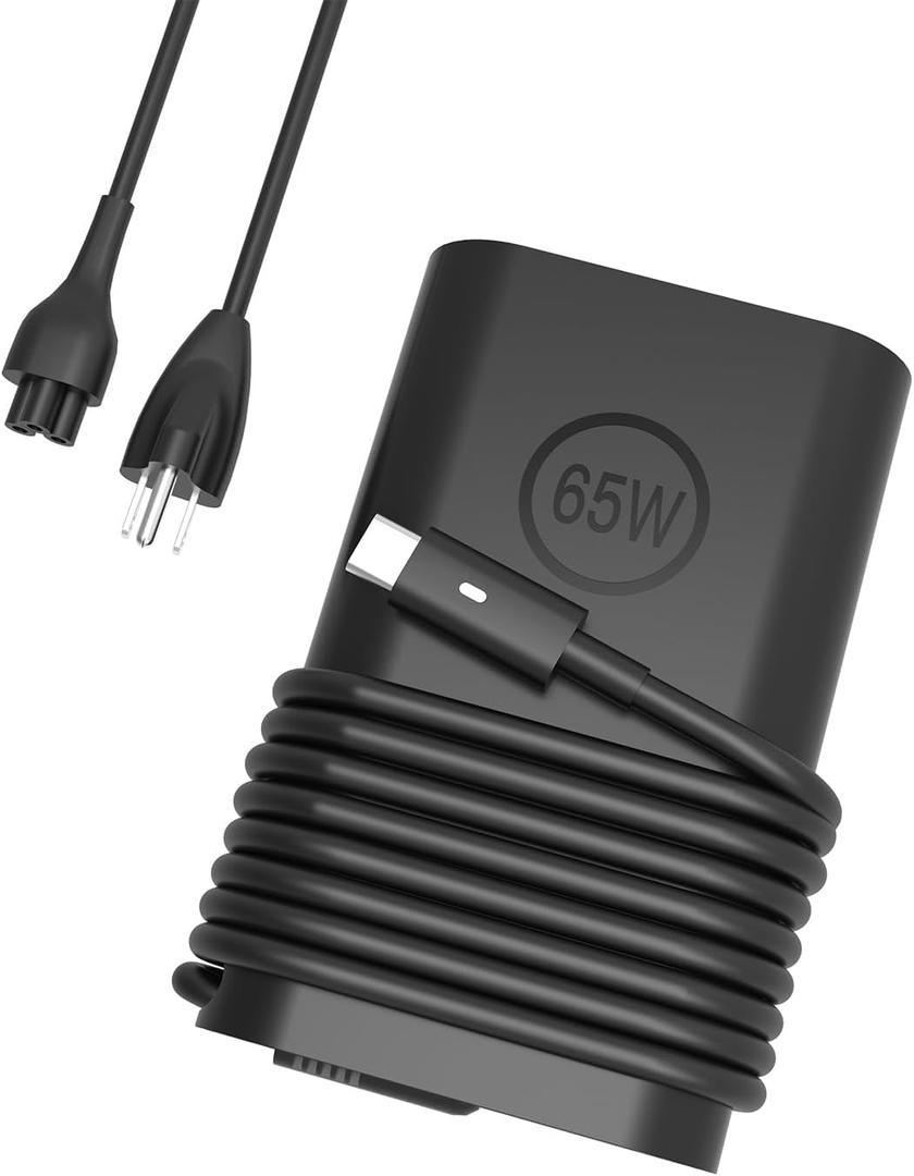 Cargador USB C de 65 W, cargador USB-C Dell de 65 W para Dell Latitude 5520 5420 5540 7420 5550 3540 e5430 5440 5530 7430 7440 3450 XPS 13 Chromebook tipo C cable adaptador de corriente alterna