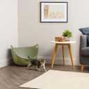 IRIS USA Cat Litter Box with High Walls and Handles, Made with Flexible Plastic, Sage Green