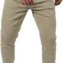 Woenzaia Mens Jeans Slim Fit Skinny Denim Stretch Tapered Jean Pants (28, #B Khaki)