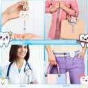 Geyoga 12 Pcs Dental Badge Reel Dental Hygiene Appreciation Gifts Tooth Shaped Badge Holder Retractable with ID Clip for Nurse Week Coworker Office Hygiene Hygienist School Student Friend Graduation