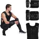 Weighted Vest Set 44LB for Men & Women, Adjustable Workout Weight Vest with Steel Plates, Weighted Training Vest with Wrist Weights and Ankle Weights for Strength Training, HIIT, Rucking & Cardio, Universal