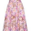 GRACE KARIN 2025 Women's Summer Floral Print Dress Sleeveless Casual Flowy Sundress A Line Ruffle Wedding Guest Outfit L