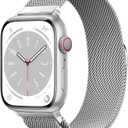 Original Milanese Loop Band Compatible with Apple Watch 38mm 40mm 41mm 42mm  - Women & Men Magnetic Closure Adjustable Metal Strap for iWatch Series 11 10 9 8 7 6 5 4 SE2 3 Ultra2 3 (Silver)