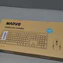 Wireless Keyboard and Mouse Combo, MARVO 2.4G Ergonomic Wireless Computer Keyboard with Phone Tablet Holder, Silent Mouse with 6 Button, Compatible with MacBook, Windows (Black)