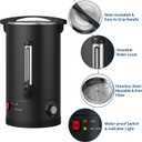 Garvee 12 L/80 Cups Coffee Urn-3.2 gal Double Wall Commerical Coffee Maker for Buffet Catering Wedding Gathering,Large Capacity Hot Coffee Dispenser,Stainless Steel Hot Water Urn-Black