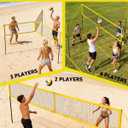 VICHTOP 4 Square Volleyball Game Set - 4 Way Cross Net for Backyard & Beach, Portable Outdoor Volleyball Badminton Combo Net, 4 Person Four Square Volleyball Net with Carrying Bag 10’x10’