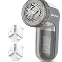 BEAUTURAL Fabric Shaver and Lint Remover, Sweater Defuzzer with 2Speeds, 2 Replaceable Stainless Steel Blades, Battery Operated, Remove Clothes Fuzz, Lint Balls, Pills, Bobbles Gray